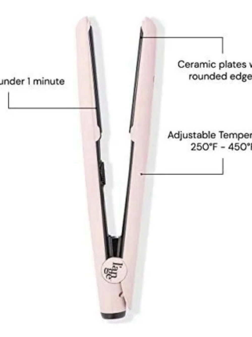 L'ange Hair Le Ceramique 1-Pass Flat Iron, a versatile hair styling tool designe